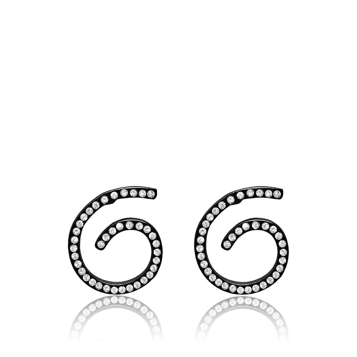 Karine Sultan Swirl Pave Stud Earrings