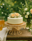 Woven Scallop Round Handwoven Iraca Cake Stand