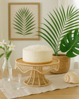Woven Scallop Round Handwoven Iraca Cake Stand