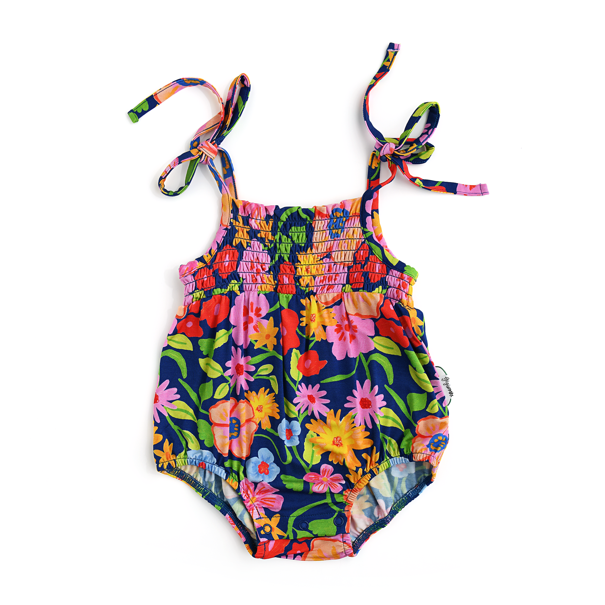 Gigi and Max Birdie Smocked Bubble Romper