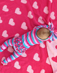 Maddie Stripe Ruffle Zip Bamboo Valentines Day