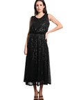 Tina Stephens Rae Sequin Long Flare Skirt SL501