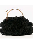 Black Ruffled Evening Bag