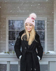 Women's Chenille Winter Pom Beanie - Daisy - Rose