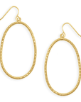 Oval dangle gold or silver earrings