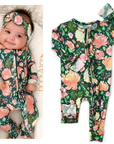 Jolie Floral Ruffle Zip One Piece