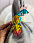 Peacock Handwoven Iraca Napkin Ring