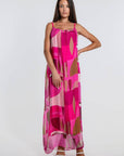 Marla Funky Geo Silk Maxi Dress