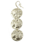 Hammered Silver and gold three Coins Earrings