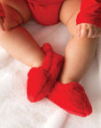 Plush Red Baby Slippers