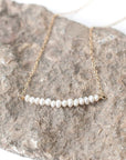 Gold Pearl Bar Necklace