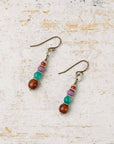 Red Jasper and Czech Glass Earrings