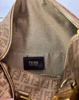 Fendi Boston Gold Coated Canvas Handbag