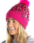 Puffer Faux Fur Pom Beanie - Candy Pink