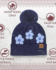 Winter Navy Pom Beanie