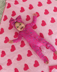 Evelyn Dot Ruffle Zip Bamboo Valentines Day Baby Outfit Dot