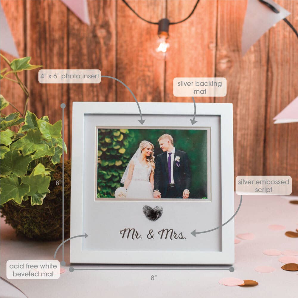 Mr. & Mrs. Wedding Thumbprint Heart Frame