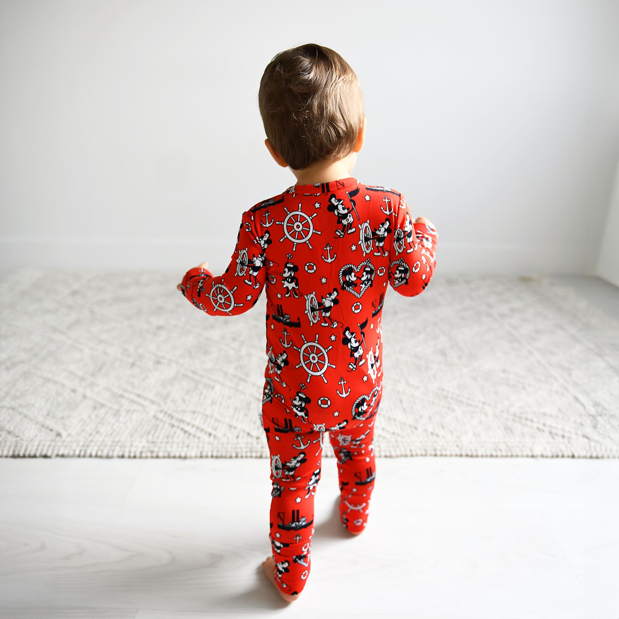 Gigi and Max Steamboat Willie Zip Romper