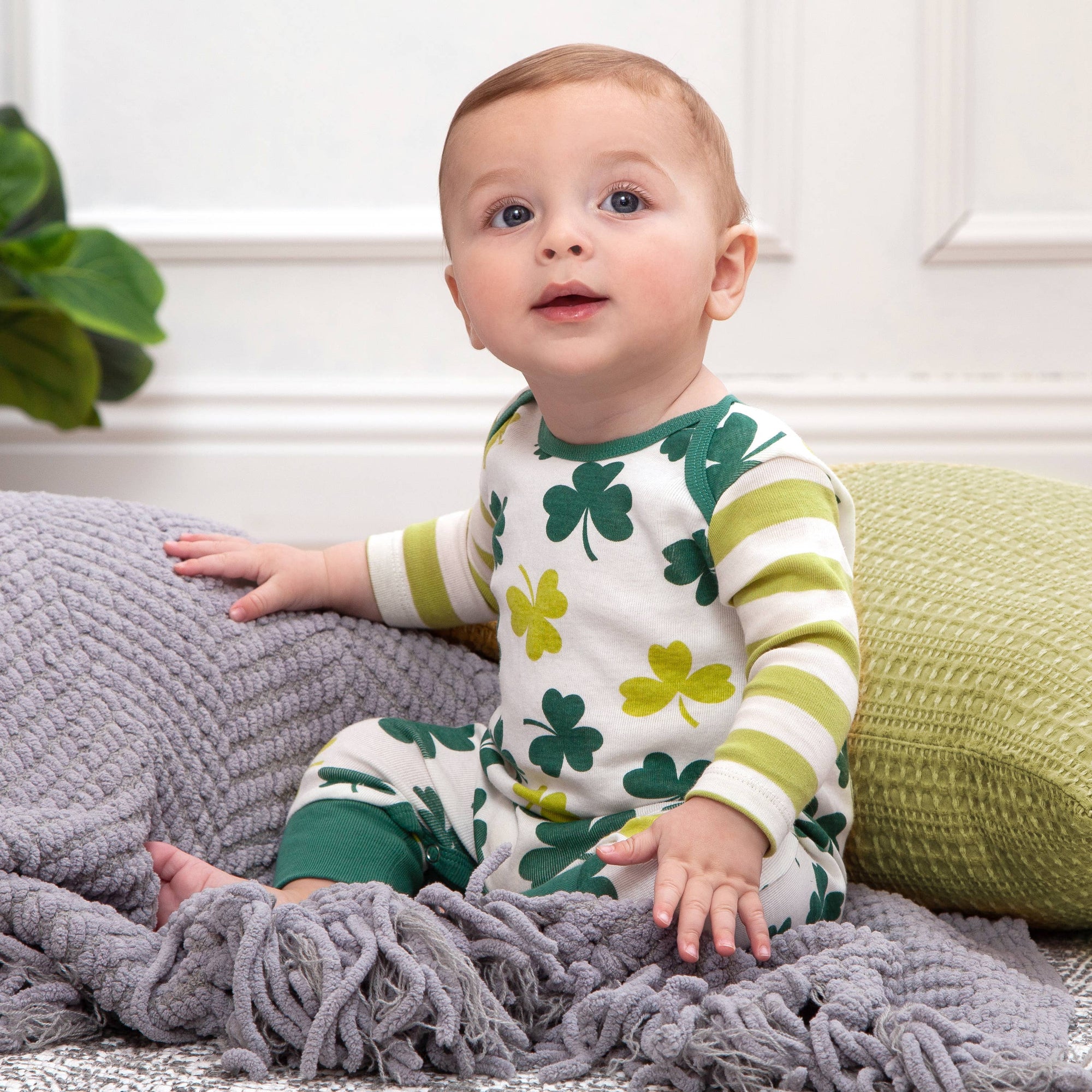 Tesa Babe St. Patty's Day Shamrocks & Clovers Romper