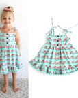 Girls Clothes Dress Tie Twirl Dress Cameron Watermelon