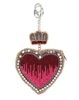 Mary Frances Have a Heart Beaded Red Heart and Crown Coin Purse/ Key Fob
