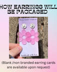 Furby Toy Pet Y2K inspired hand painted wood earrings