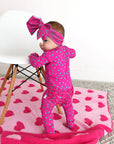 Evelyn Dot Ruffle Zip Bamboo Valentines Day Baby Outfit Dot