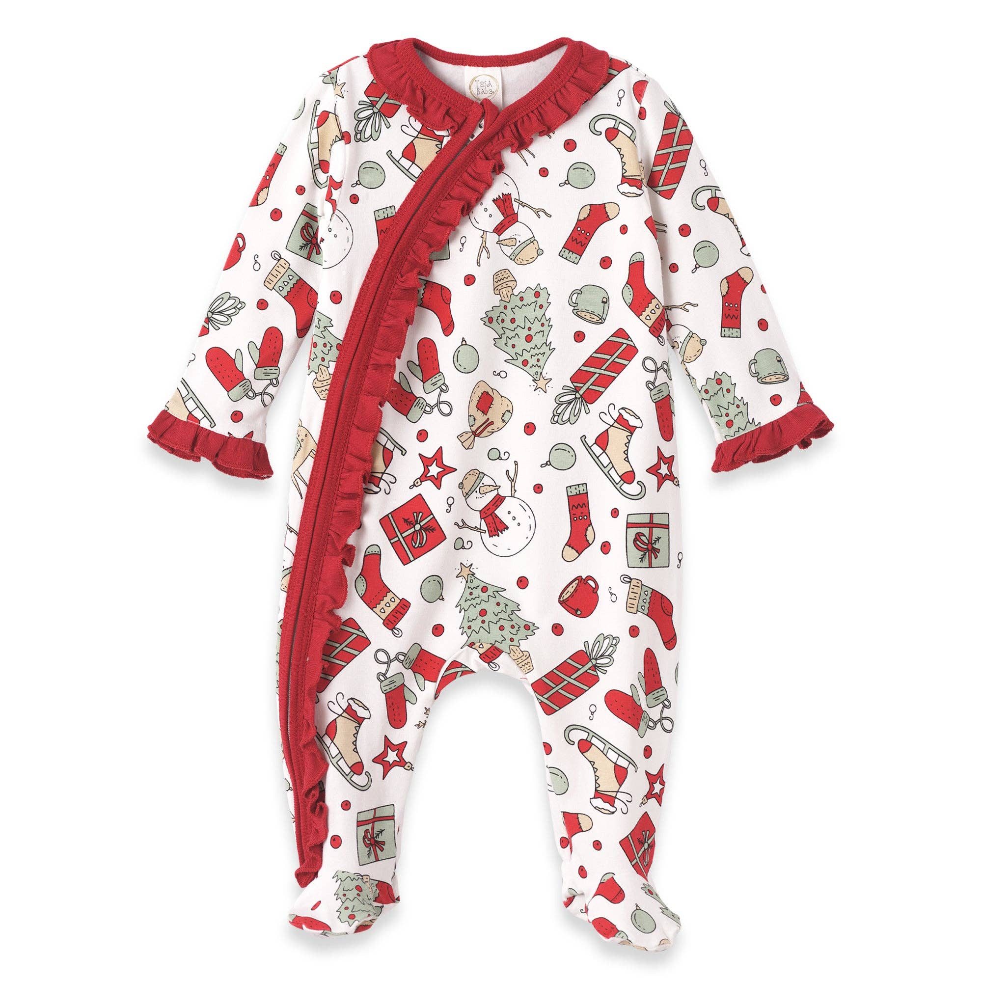 Tesa Babe Christmas Bamboo Zipper Romper