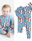 Gigi and Max Bambino Baseball Zip Romper