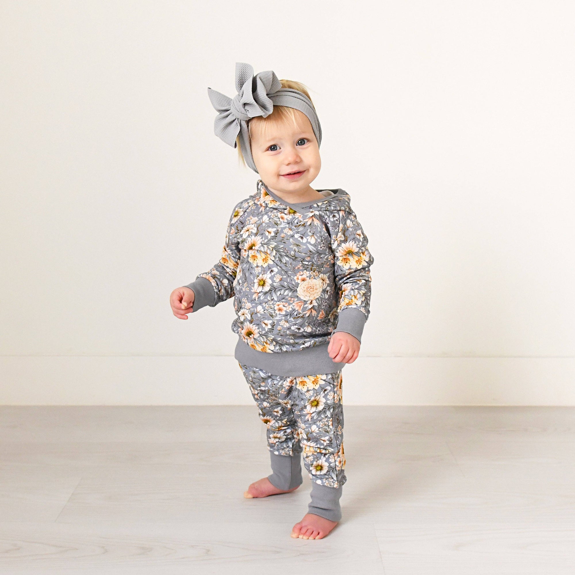 Gigi and Max French Terry Bamboo Elodie Floral Hoodie Set