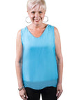 Tina Stephens Made In Italy Dina Silk V-Neck Tank
