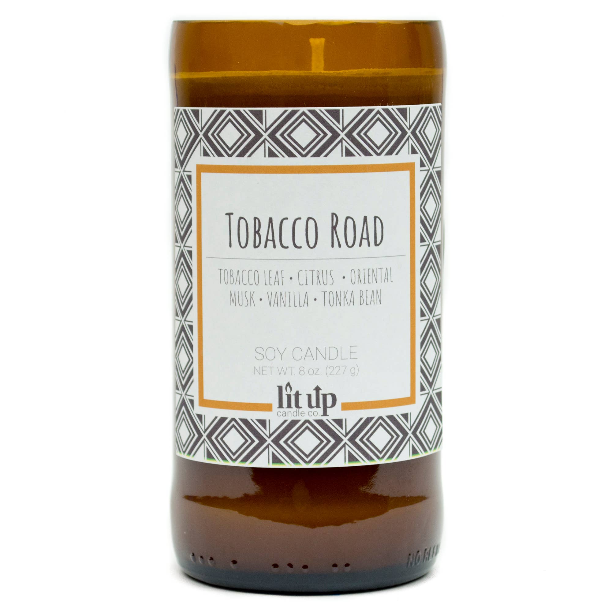 Lit Up Candle Tobacco Road
