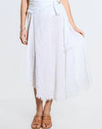 Tina Stephens Maureen Diagonal High Low Linen Skirt SS104