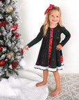 Kane Tartan & Ruby Dot Button Dress Christmas Tartan
