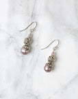 Pearl and Czech Glass Earrings