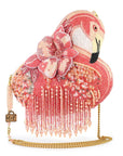 Mary Frances A Leg to Stand On Pink Flamingo Handbag