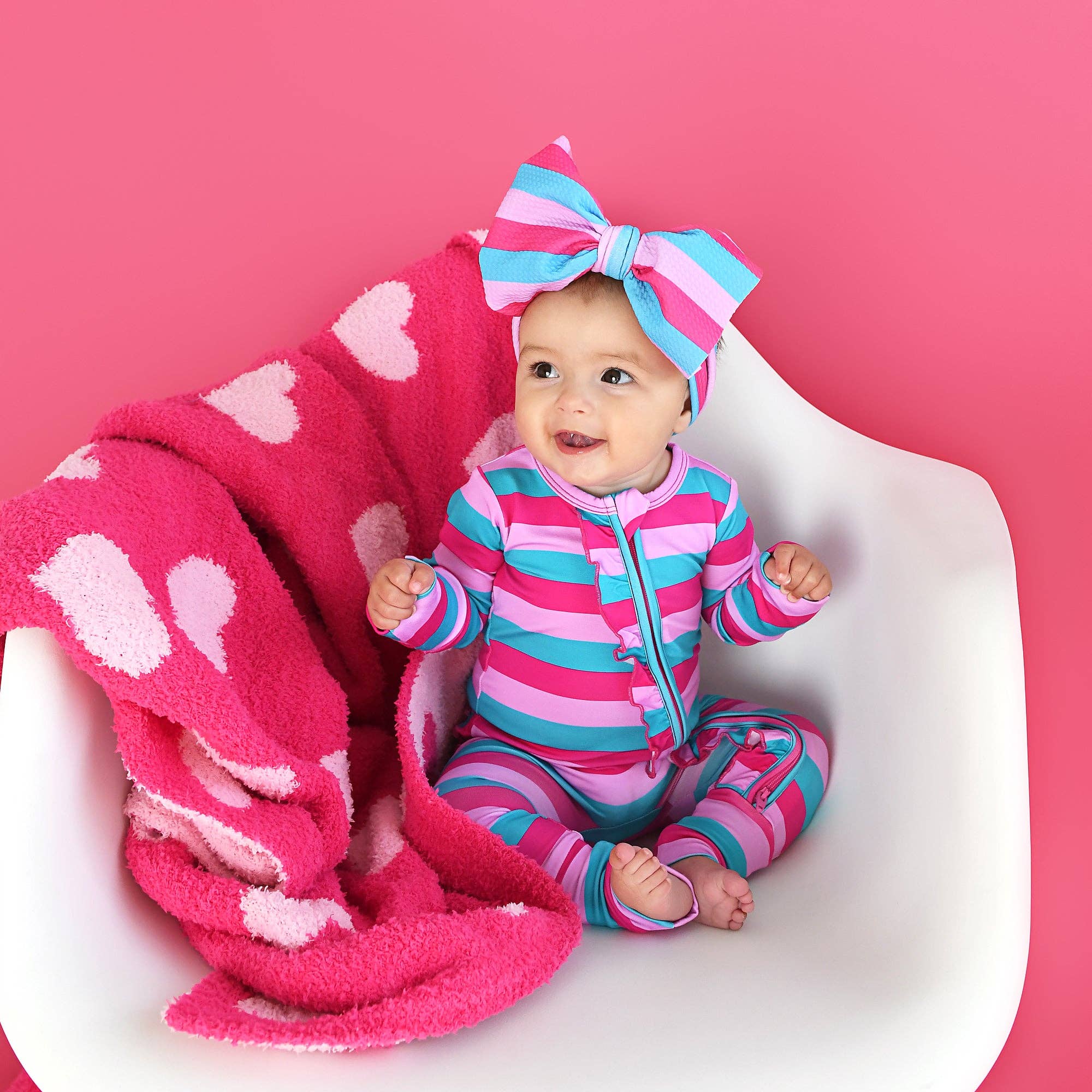Gigi and Max Maddie Stripe Zip Romper
