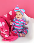 Maddie Stripe Ruffle Zip Bamboo Valentines Day