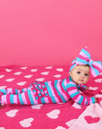 Maddie Stripe Ruffle Zip Bamboo Valentines Day