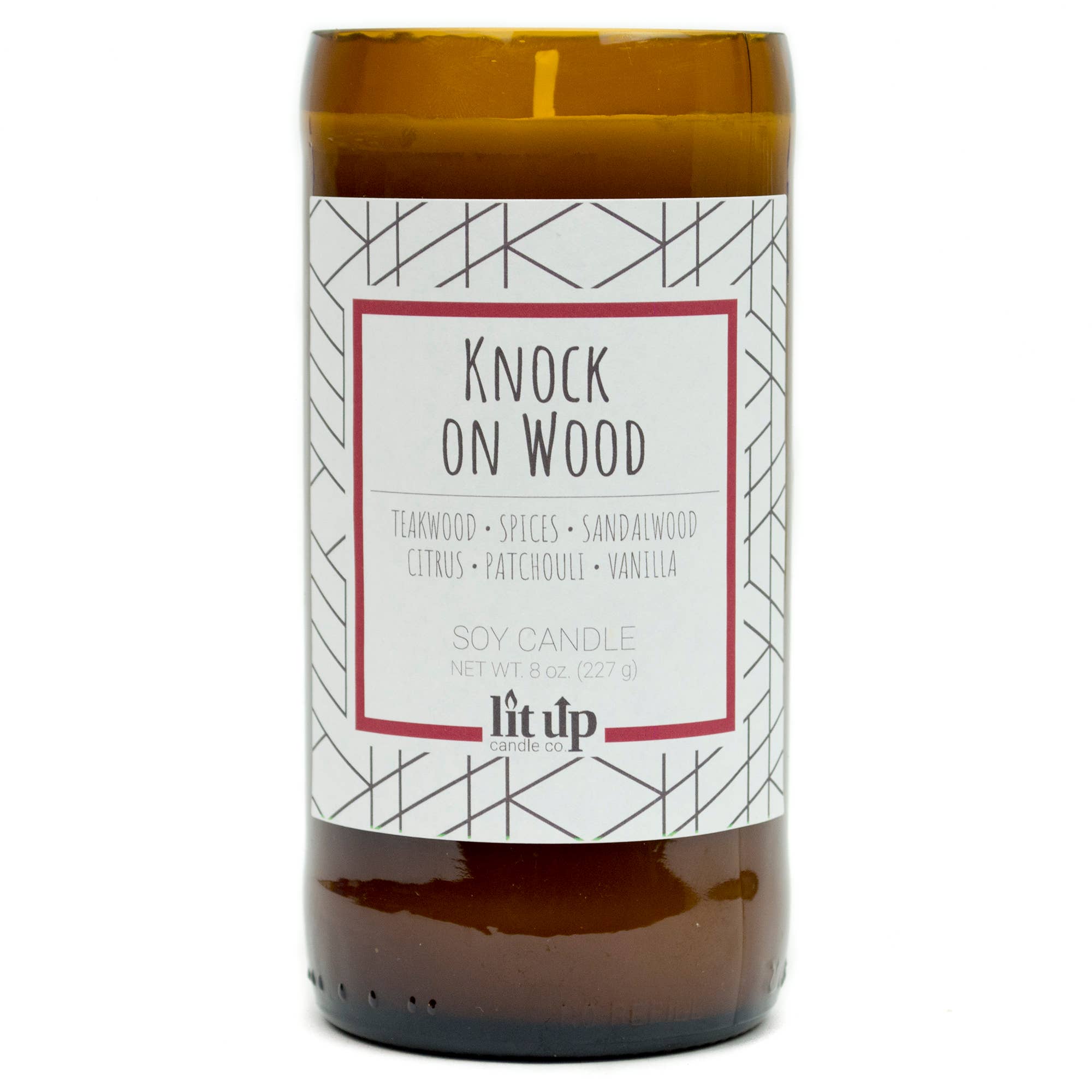 Lit Up Candle Knock On Wood
