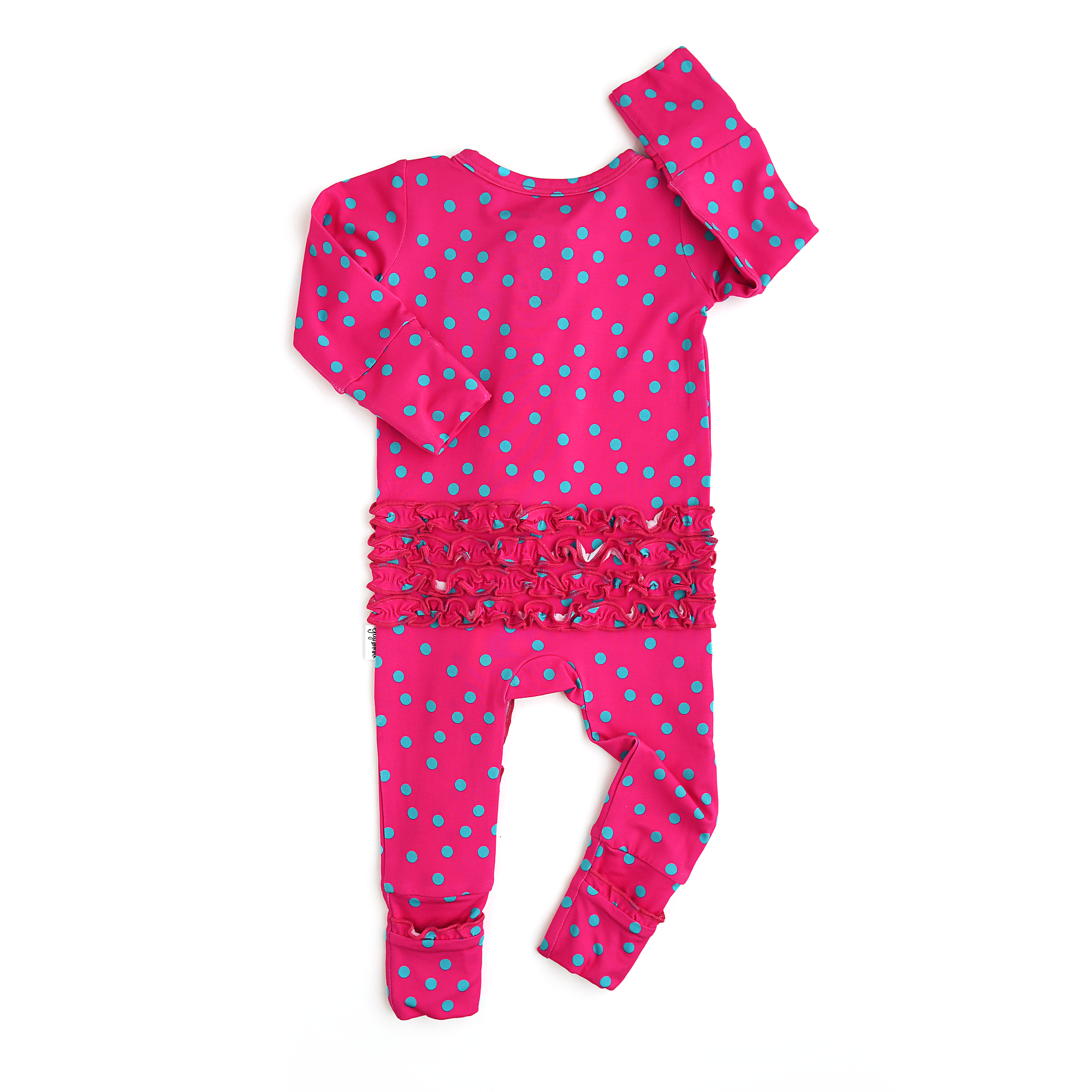 Gigi and Max Evelyn Dot Ruffle Zip Romper