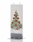 Flatyz Christmas Tree with Red Ornaments & Snow Candle