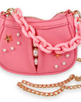 Doe a Dear Pearl Studs Mini Leather Shoulder Bag