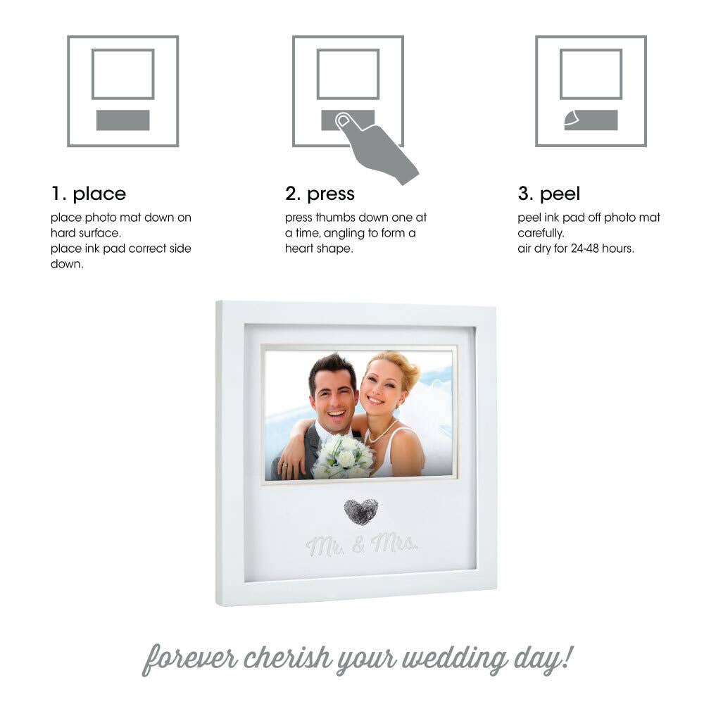 Mr. & Mrs. Wedding Thumbprint Heart Frame
