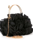 Black Ruffled Evening Bag