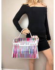 Delvaux PVC Tempete The Eye Catcher Multicolor Satchel Bag