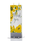 Flatyz Thank You Yellow Floral Print Candle