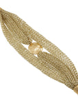 Hammered Coin component with woven thread chain Bracelet