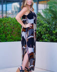 Marla Funky Geo Silk Maxi Dress