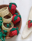 Strawberry Handwoven Iraca Napkin Ring